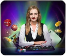 Live casino and sports entertainment section preview on bit 399